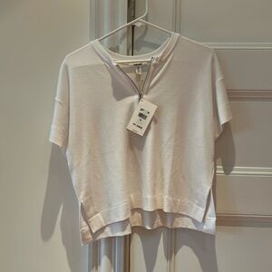 Splendid knit 1/4 zip white top